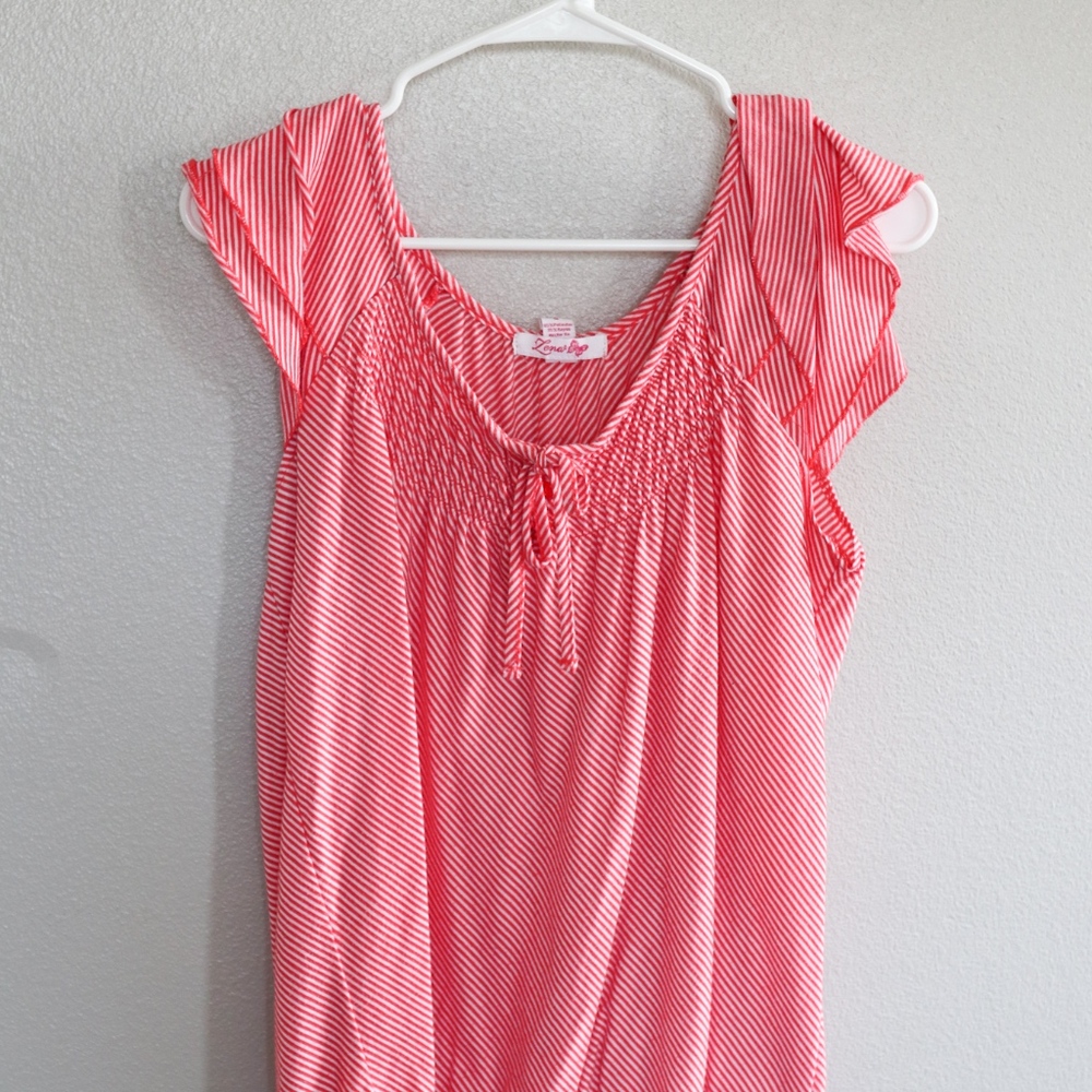 Striped Flutter Sleeved Blouse